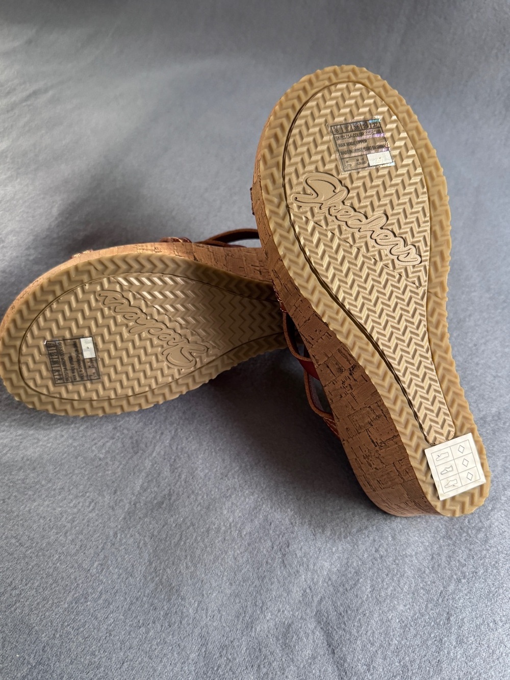 Women's Brown Strappy Wedge Sandals - Picture 7 of 9